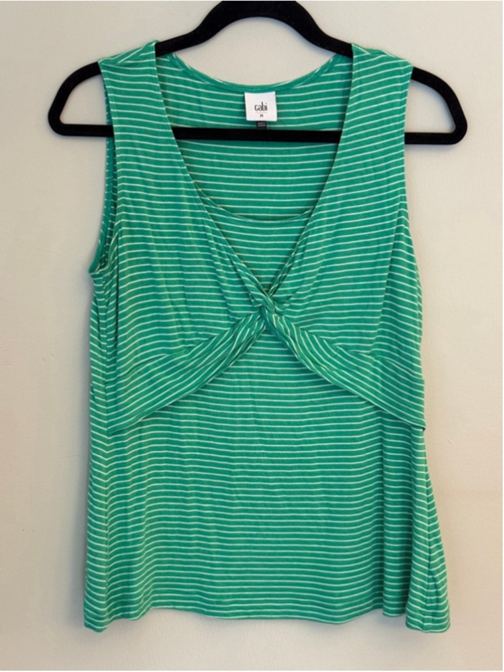 Cabi Green Gathered Tank Size M EUC